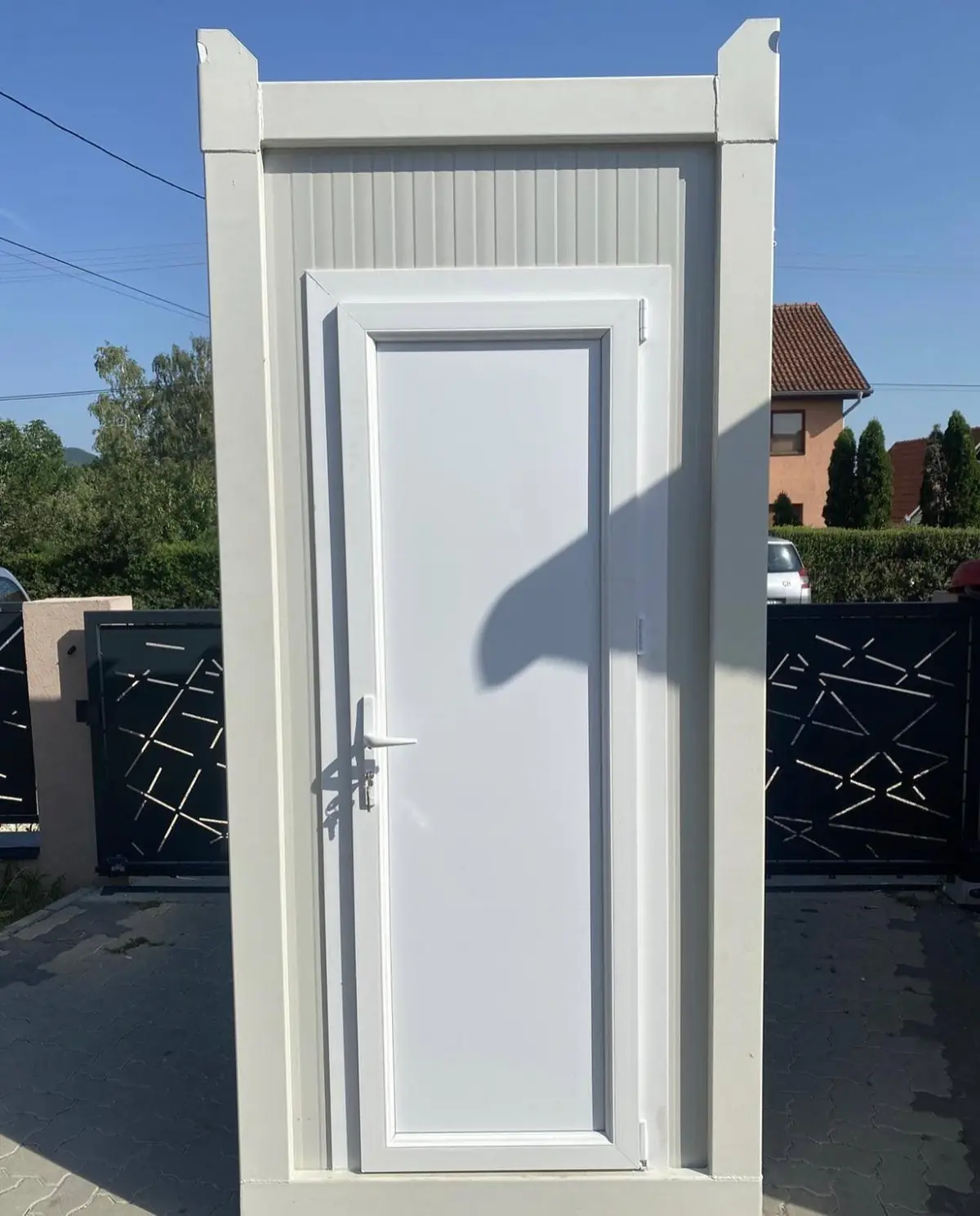 White single-room VIP restroom cabin